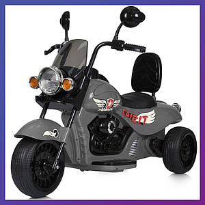 Дитячий електро мотоцикл триколісний на акумуляторі Harley-Davidson M 5739 для дітей 3-8 років Сірий