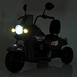 Дитячий електро мотоцикл триколісний на акумуляторі Harley-Davidson M 5739 для дітей 3-8 років Чорний, фото 5