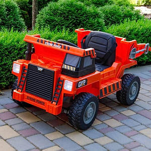 Дитячий електромобіль на акумуляторі Самоскид JS3198 з пультом радіокерування для дітей 3-8 років Жовтогарячий