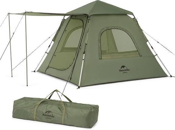 Кемпінговий намет-шатер з навісом NaturehikeUPF 50+ Ango Pop Up NH21ZP010 (Olive), фото 1