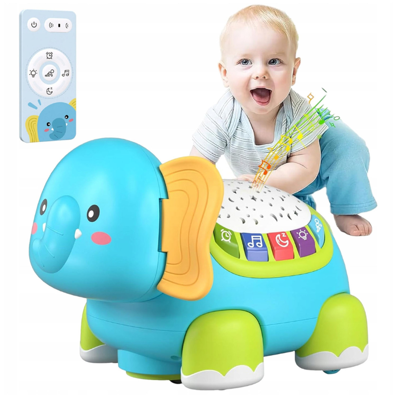 Проектор інтерактивний Слонік WToys (звук, підсвічування, пісні, казки, рухається, пульт керування) 62210