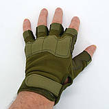 Тактичні тренувальні рукавички без пальців олива, фото 5