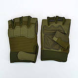 Тактичні тренувальні рукавички без пальців олива, фото 8