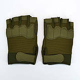 Тактичні тренувальні рукавички без пальців олива, фото 10