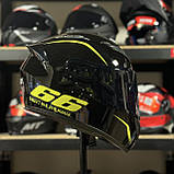 Мотошолом Zip 66 Black із тонованими склом, фото 3