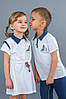 Дитяче бавовняне плаття з кантиком, розмір 98-128, для дівчинки від 3 до 8 років Модний карапуз 03-00506-0, фото 3