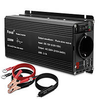 Інвертор напруги 12VDC/220VAC 2200W чиста синусоїда