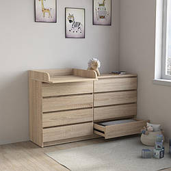 Комод 8 ящиків з пеленальним блоком Сонома