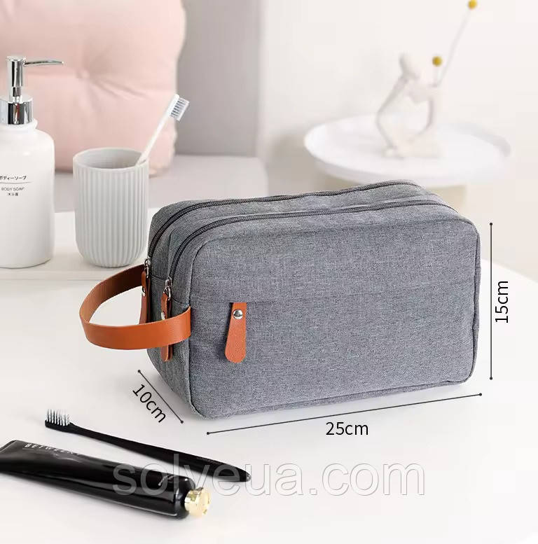 Дорожня сумка для туалетного приладдя косметичка для подорожей органайзер Solve Gray KT6001158 solve, фото 1