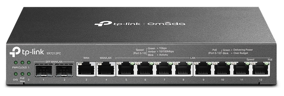 Мультисервісний Маршрутизатор TP-LINK ER7212PC 8xGE LAN (8xPoE) 1xGE WAN 1xGE WAN/LAN 2xGE SFP WAN/LAN 110Вт