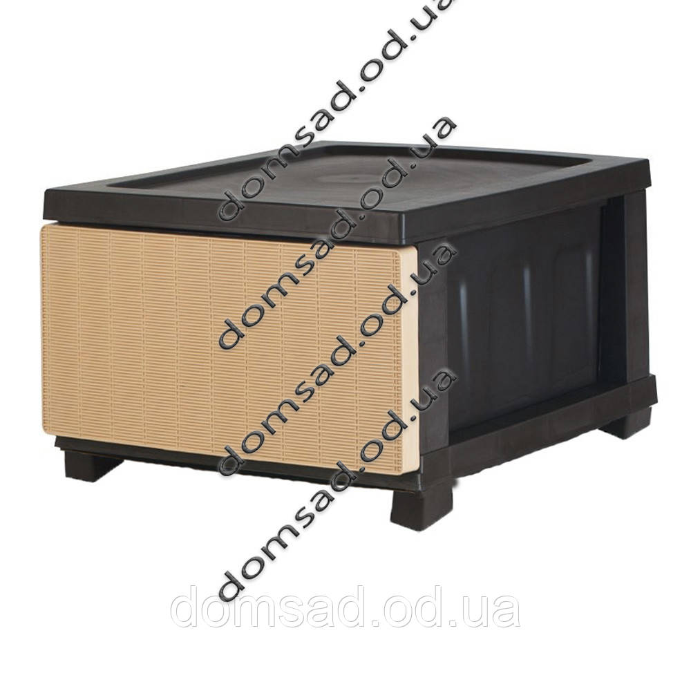 Комод пластиковий "Ротанг" 1 ярус 26*43*34см, R-Plastic, жовтий