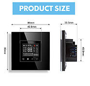 Сенсорний Wi-Fi терморегулятор для теплої підлоги 1DAL | Чорний, Скляна рамка (G86D-TR.WF.BL), фото 7