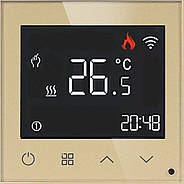 Сенсорний Wi-Fi терморегулятор + Вимикач (2 клав.) + Розетка 1DAL | Золото (P228-SW2G-TR.WF-ST.GD), фото 3