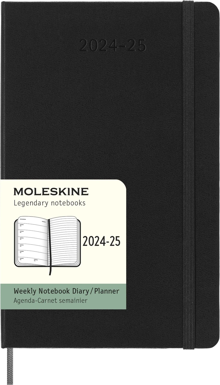 Щотижневик Moleskine 2024-2025 середній 13х21 см чорний (8056999270568)