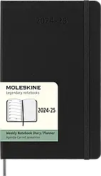 Щотижневик Moleskine 2024-2025 середній 13х21 см чорний (8056999270568)