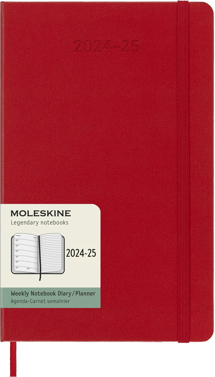 Щотижневик Moleskine 2024-2025 середній 13х21 см червоний (8056999270575)