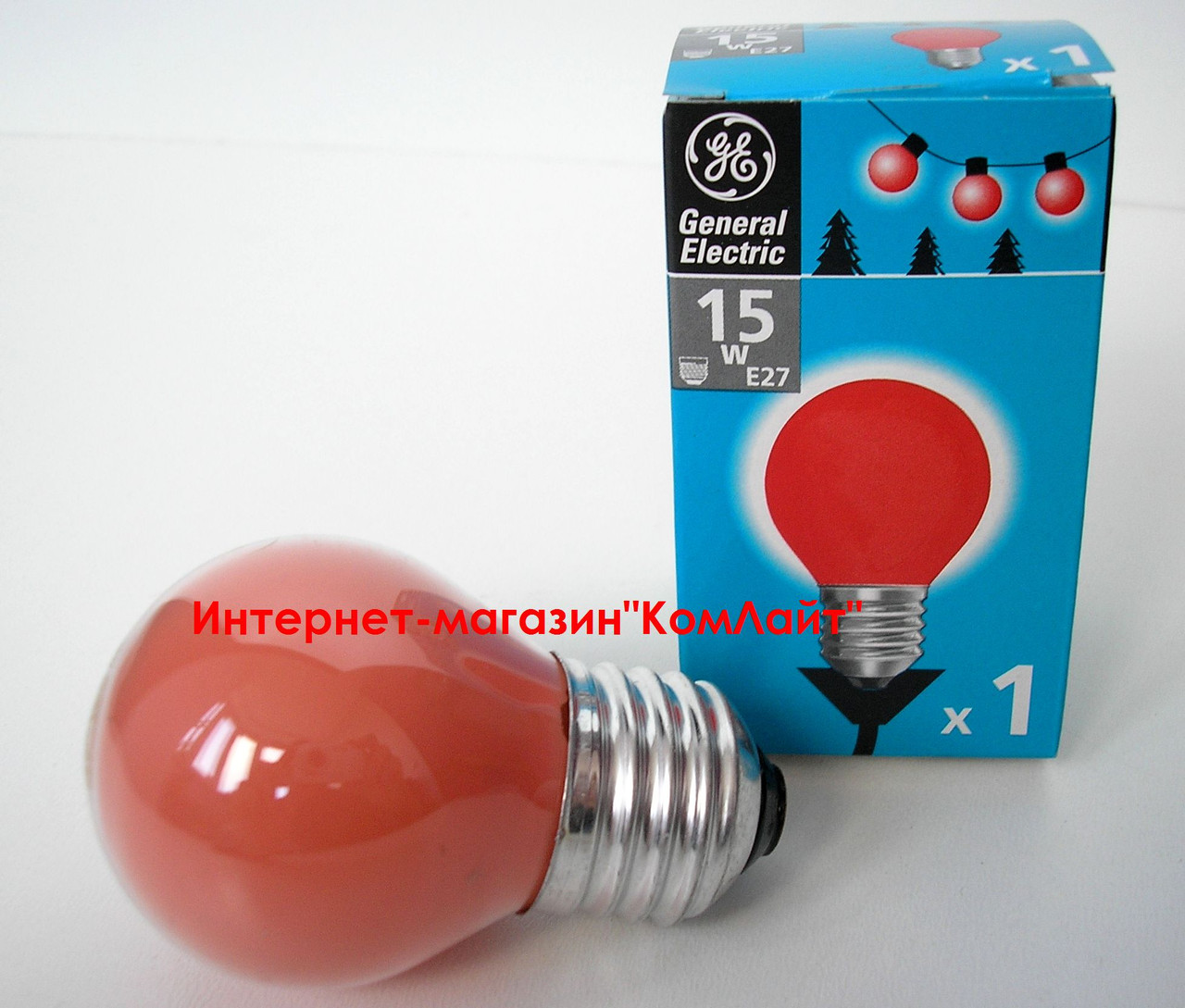 Лампа розжарювання General Electric 15 D1/R/E27 куляста червона (Угорщина)