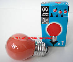 Лампа розжарювання General Electric 15 D1/R/E27 куляста червона (Угорщина)