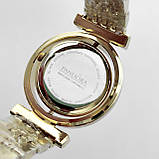 Жіночий наручний годинник Pandora (Пандора) під золото з сріблястим циферблатом що обертається  - код 2458b, фото 3