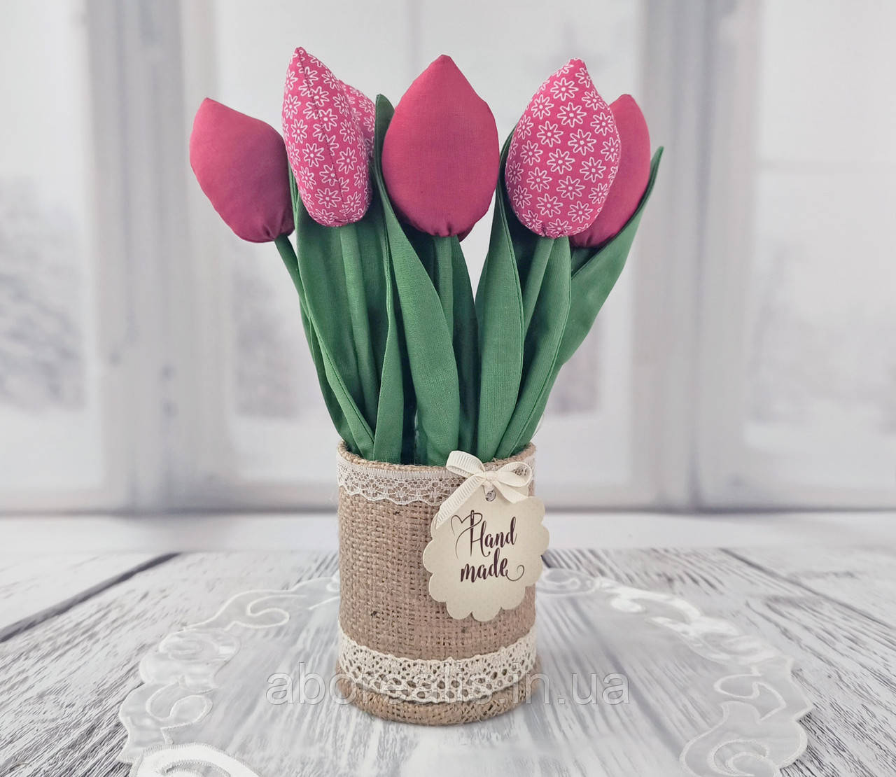 Тюльпани тільда в кашпо бордові, фото 1