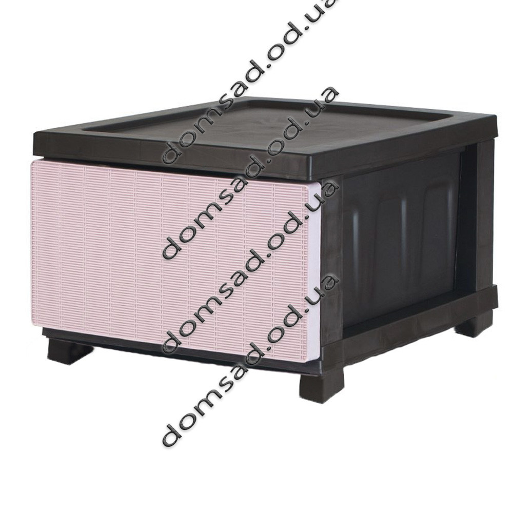 Комод пластиковий "Ротанг" 1 ярус 26*43*34см, R-Plastic, рожевий