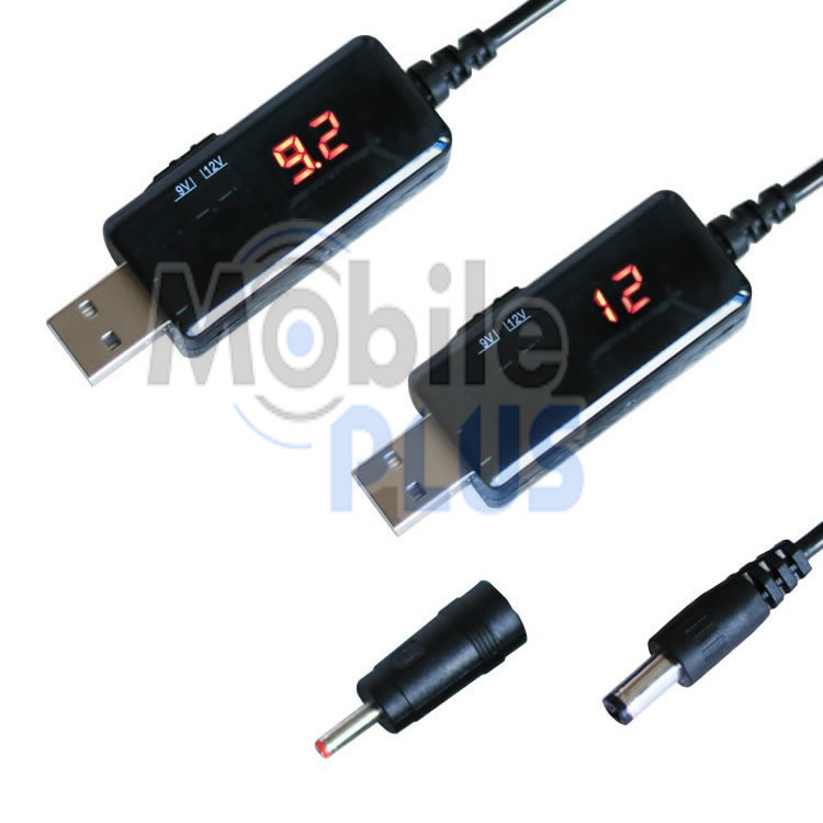 Кабель живлення USB —> DC 5.5*2.5mm 9-12V з перемикачем і індикатором для WiFi-роутерів