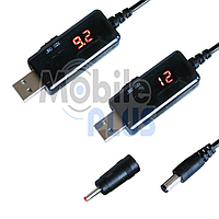 Кабель живлення USB —> DC 5.5*2.5mm 9-12V з перемикачем і індикатором для WiFi-роутерів