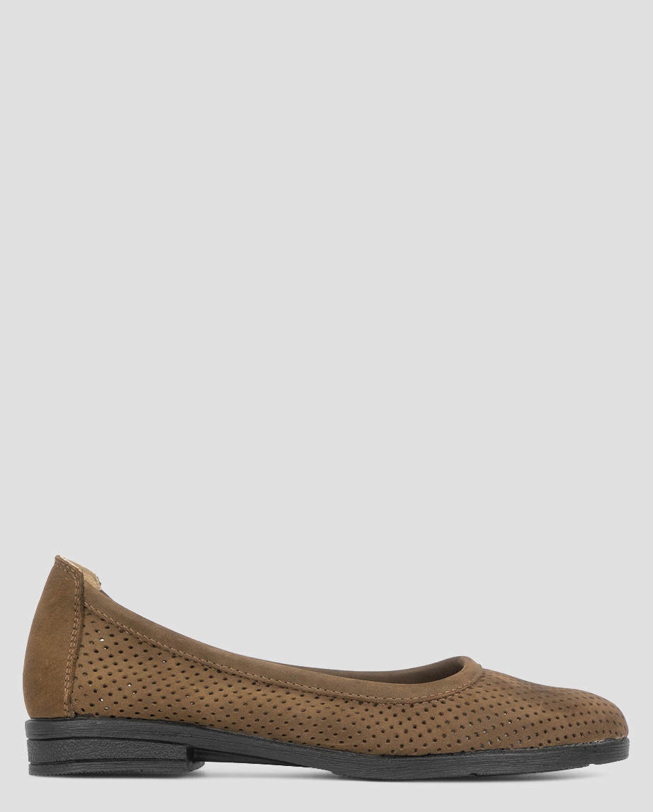 Балетки жіночі літні коричневі натуральний нубук Україна Libero — розмір 38 (25 см) (модель:, фото 1