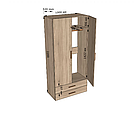 Шафа для одягу зі штангою та двома ящиками з ДСП 02009, фото 6
