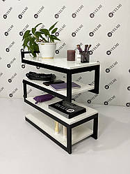 Міні стелаж LOFT столик з полицями для зони очікування VM 69