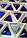 Стрази пришивні Трикутник 16 мм Синій, скло, фото 3