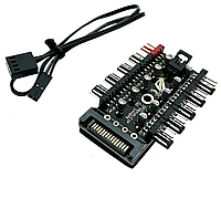 PWM хаб разветвитель на 10 вентиляторов 12V 4 Pin SATA