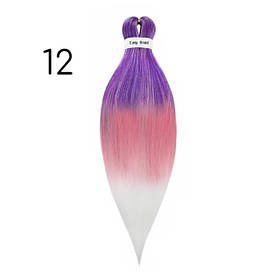 Канекалон Easy Braid 12 омбре фіолетовий рожевий білий