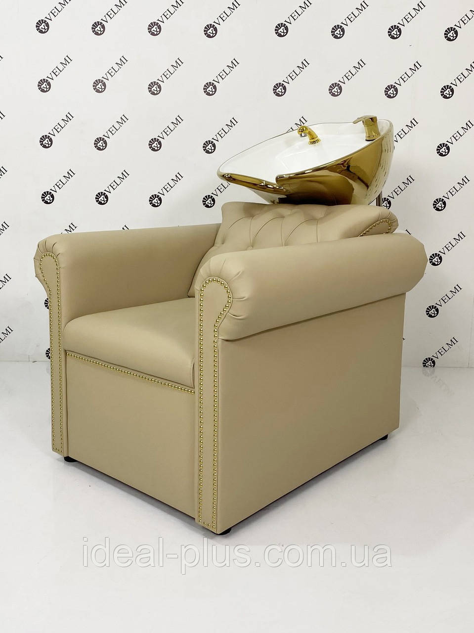 Перукарська мийка з кріслом для салону краси Lili Gold & White, фото 1