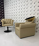 Перукарська мийка для салону краси Lili Gold & Black крісло-мийка із золотою раковиною, фото 3