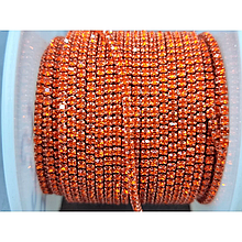 Стразовий ланцюг SS4 (1,5мм) гіацинтовий в однотонному металі (10ярдів)