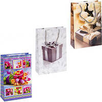 Від 12 шт. Пакет кольоровий середній "Подарунок" 27х16х7 см 3003 купити дешево оптом в інтернет-магазині