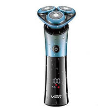 Електробритва VGR V-326 для чоловіків, роторна для вологого та сухого гоління, IPX6, LED Display