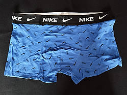 Однотонні сині чоловічі труси з логотипом Nike