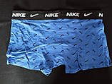 Однотонні сині чоловічі труси з логотипом Nike, фото 2