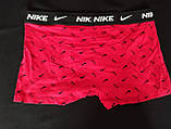 Однотонні червоні чоловічі труси з логотипом Nike, фото 3