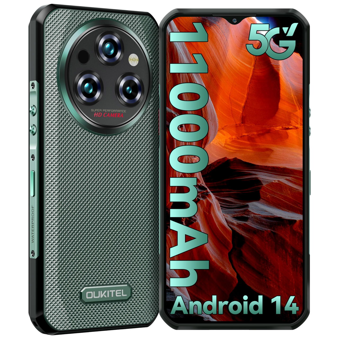 Захищений смартфон Oukitel WP35 Green 5G NFC 8/256Gb 6,6" 11000мАч