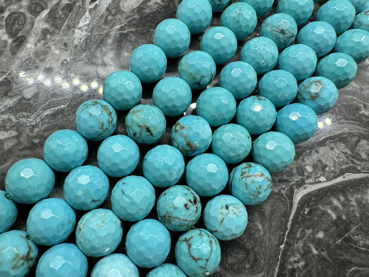 Бірюза синтетична 8 мм, гранована 1 шт., фото 1