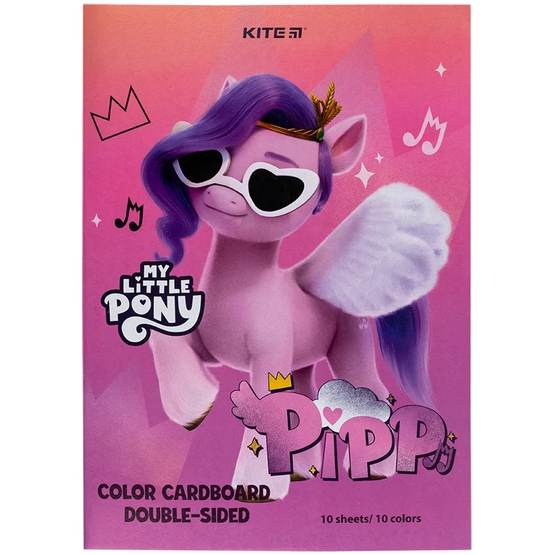 Картон кольоровий двосторонній Kite My Little Pony А4 10 аркушів 10 кольорів LP24-255, фото 1