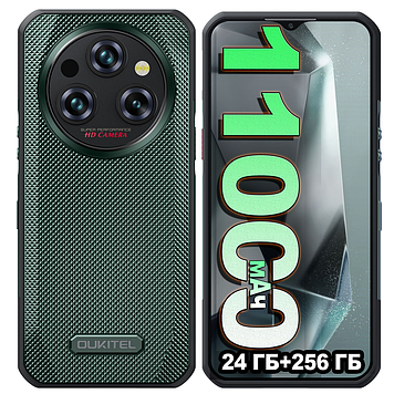 Смартфон Oukitel WP35 8/256Gb Green 5G 11000 мА·год NFC IP68, IP69 и MIL-STD-810H