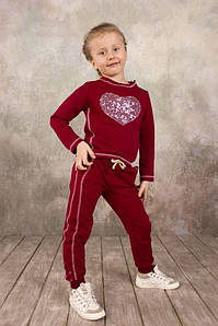 Реглан для дівчинки 6 років, розмір 116, Модний карапуз (бордо) 03-00566-1