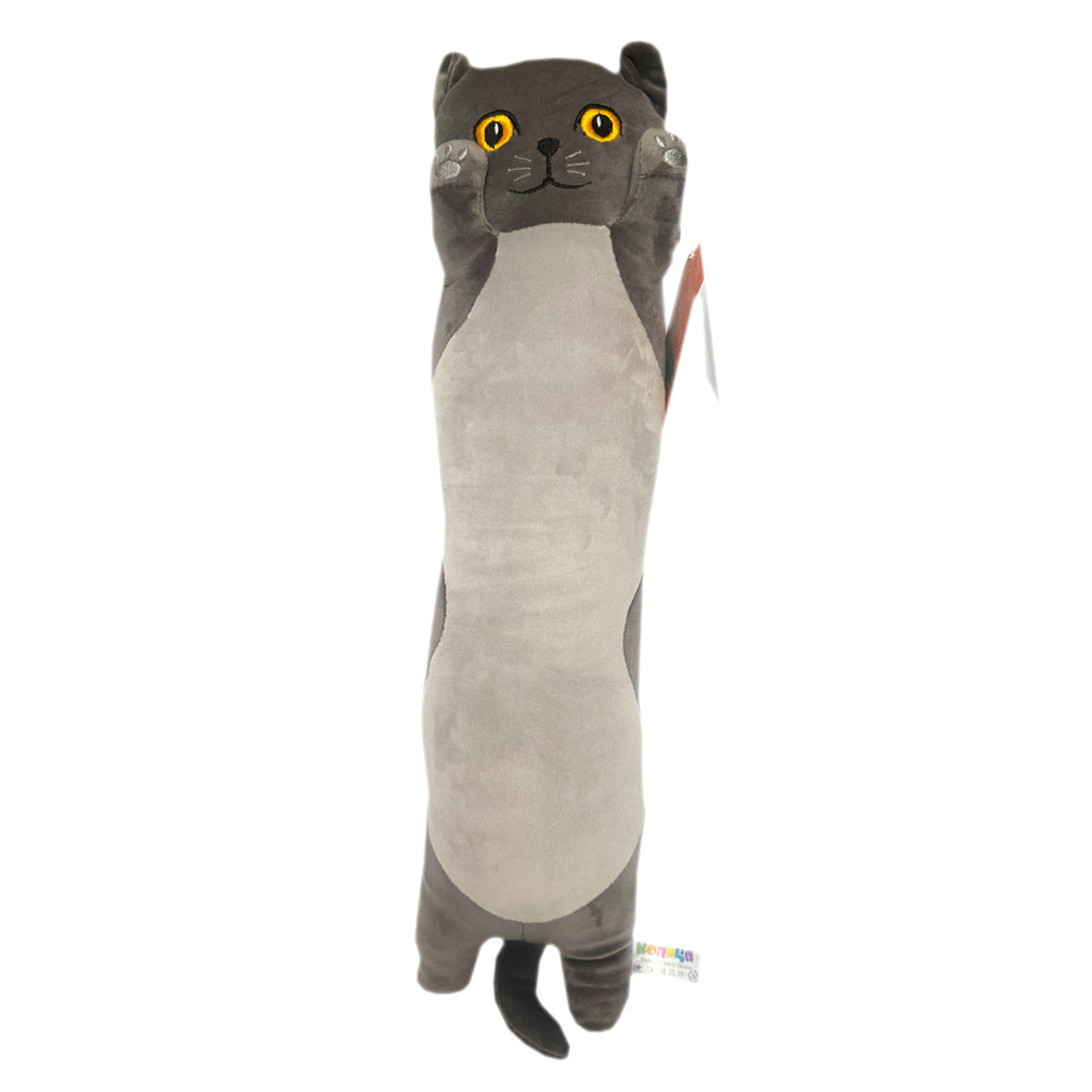 М`яка іграшка котик Бася друзяки обіймаки сірий плюш Україна 54*13*10см (00275-42), фото 1
