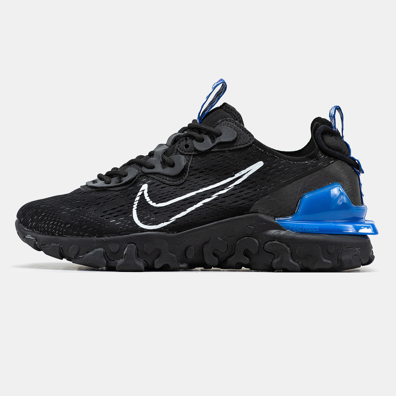 Чоловічі Кросівки Nike React Vision Black Blue / Найк Реакт Віжен Чорні з Синім