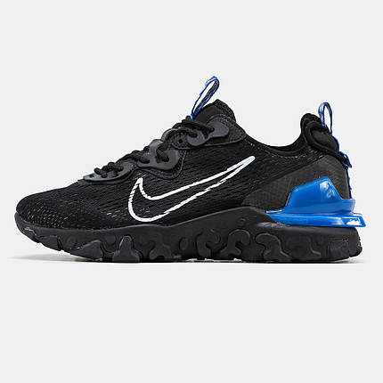 Чоловічі Кросівки Nike React Vision Black Blue / Найк Реакт Віжен Чорні з Синім, фото 1