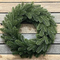 Вінок новорічний різдвяний Lux з литої хвої зелений, Ø 50 см